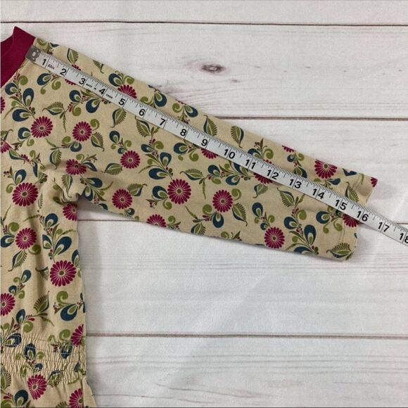 Tea Collection Kids Yellow Floral Long Sleeve V-Neck Casual Dress Size 12 - Picture 6 of 8